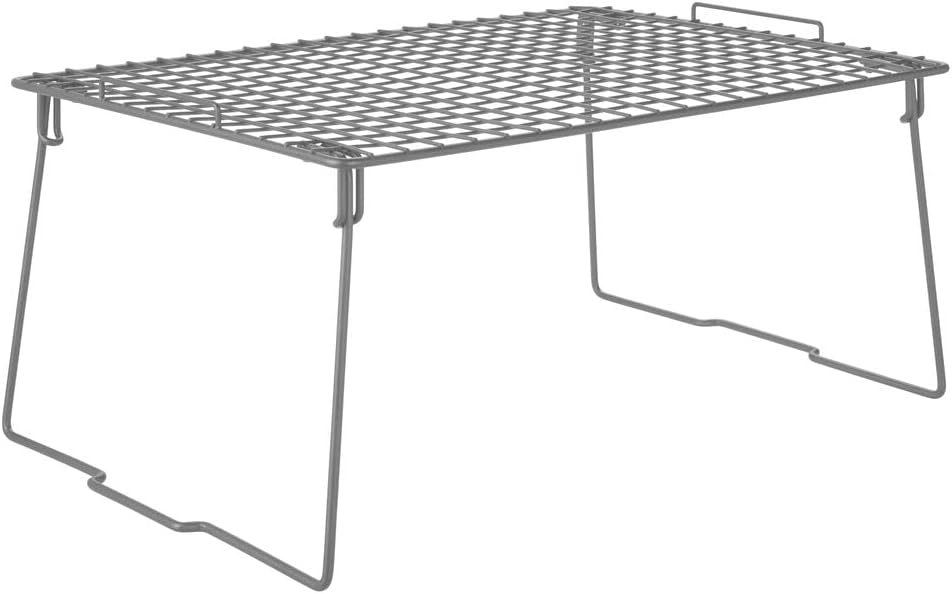 mDesign stapelbarer Regaleinsatz – faltbares Schrankregal aus Metall – moderner Schrankeinsatz für S