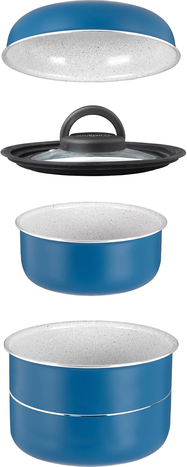 Brunner - Aluminium Topfset "Carezza Spacemaster" Ø 22 cm PFOAfree Compact Storage