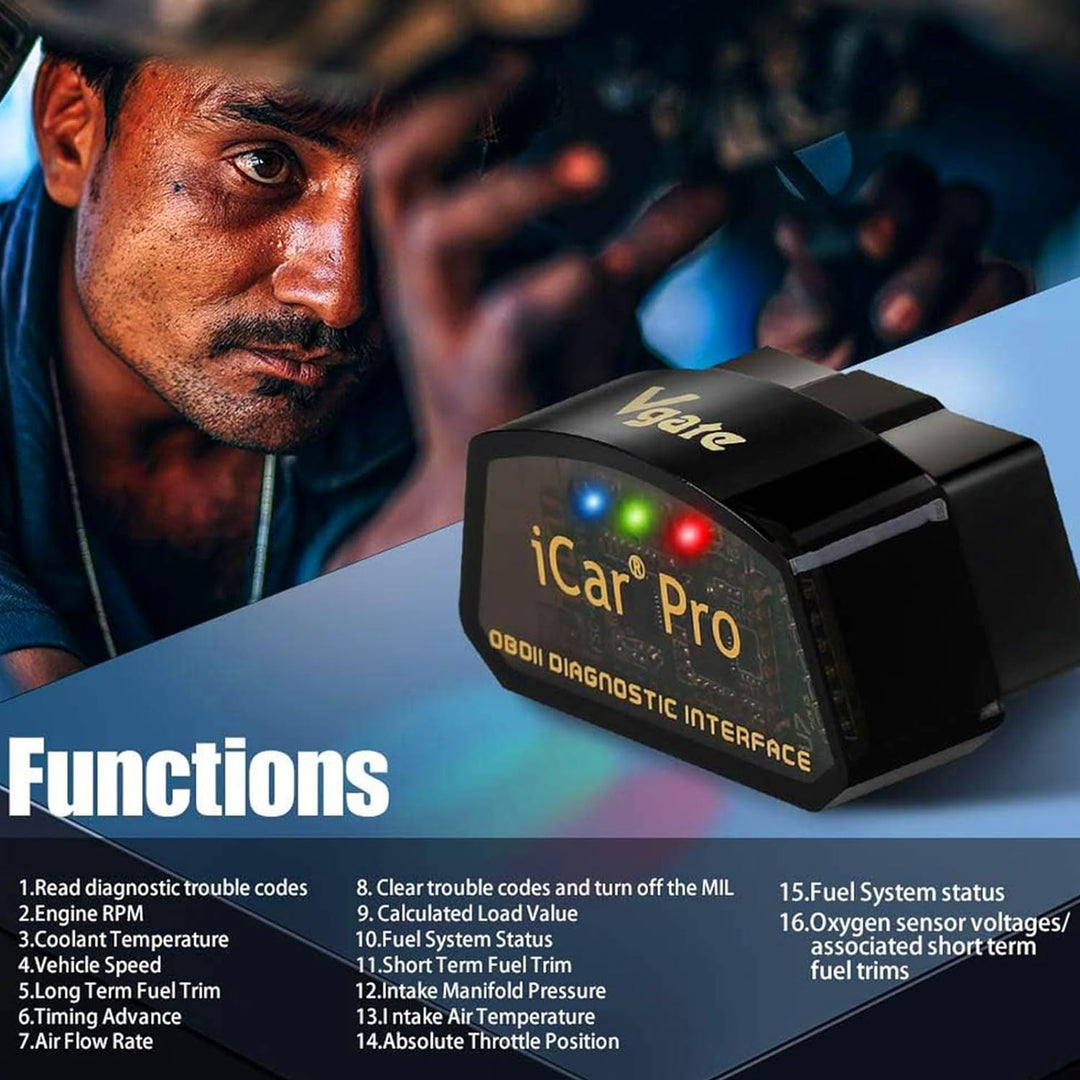 Vgate iCar Pro Bluetooth 4.0 OBD2 Codeleser OBDII Fehlerdiagnosegerät Kompatibel Auto Adapter Motork