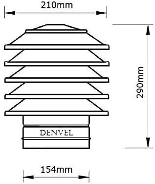 150mm Lamellenaufsatz Edelstahl Schornsteinabdeckung Kaminaufsatz Kaminhut Kaminhaube Kaminabdeckung