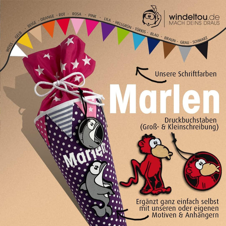 Hochwertige 85 cm Schultüte, Zuckertüte in LILA | Start deiner Kreativität | Ideal zur Gestaltung mi