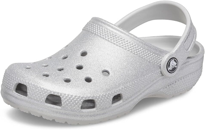 Crocs Unisex Kinder Classic Glitter Clog K 25/26 EU Silber Glitter, 25/26 EU Silber Glitter