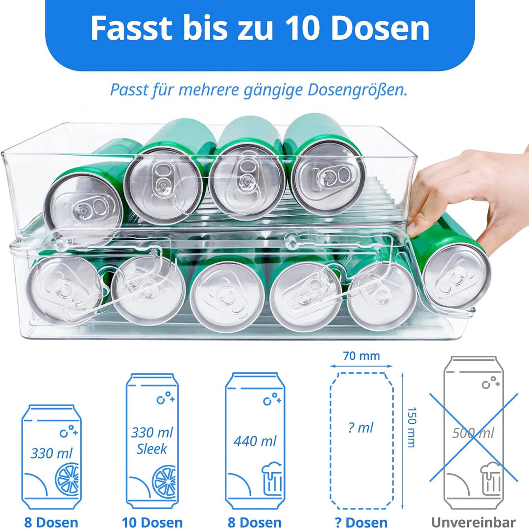 Mulaibdin Kühlschrank Organizer Dosen, Auto-Scrollen Dosenspender Kühlschrank, 2 Tier Fridge Organiz