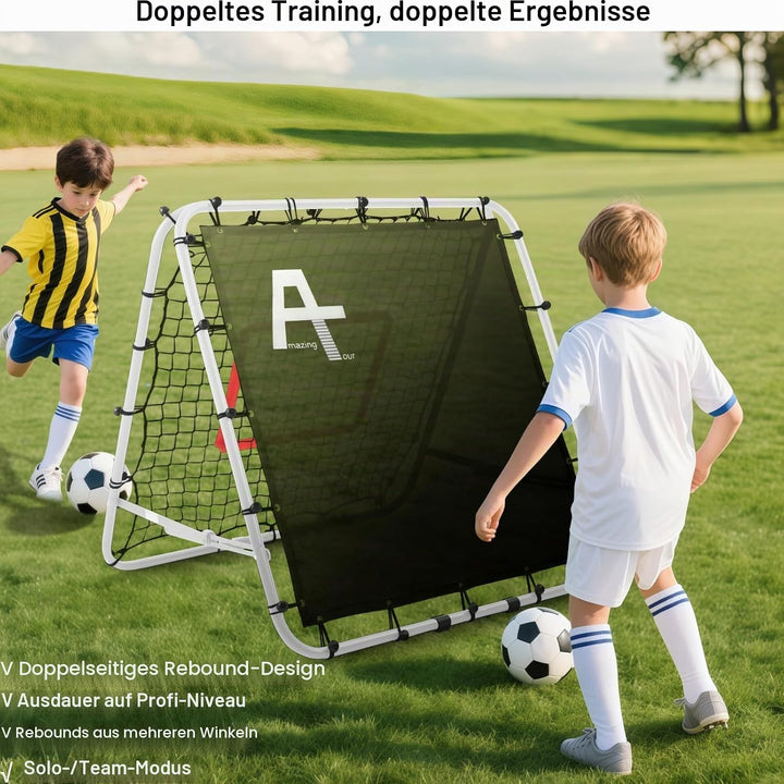Doppelseitige Rebounder Net Fussball Training Ausrüstung, 100/120/180cm, Fussball Tor Kickback Ziel