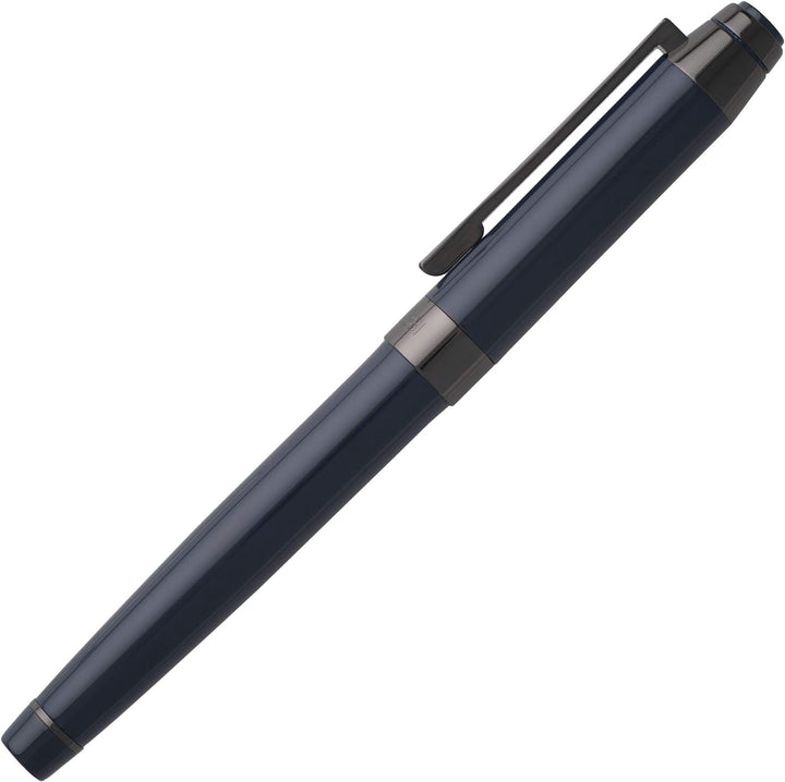 Cerruti Füllfederhalter 1881 Heritage Dark Blue aus Messing in der Farbe Blau-Grau, Schriftfarbe Bla