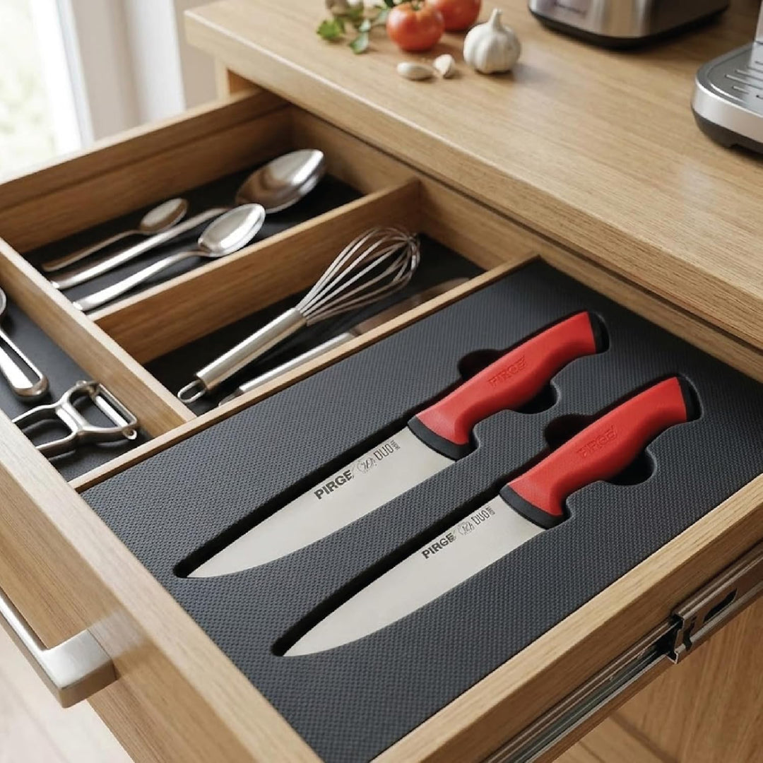 Pirge Duo Profi Metzgermesser Set Mit Rutschfestem Griff - 14,5 cm und 19 cm Schlachtermesser - Flei