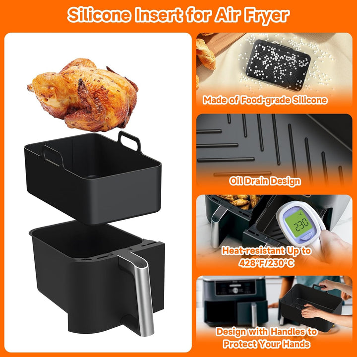 ROMANVIC Ninja Heissluftfritteuse Zubehör,Ninja Airfryer Zubehör für Ninja Foodi Max Dual Zone AF400