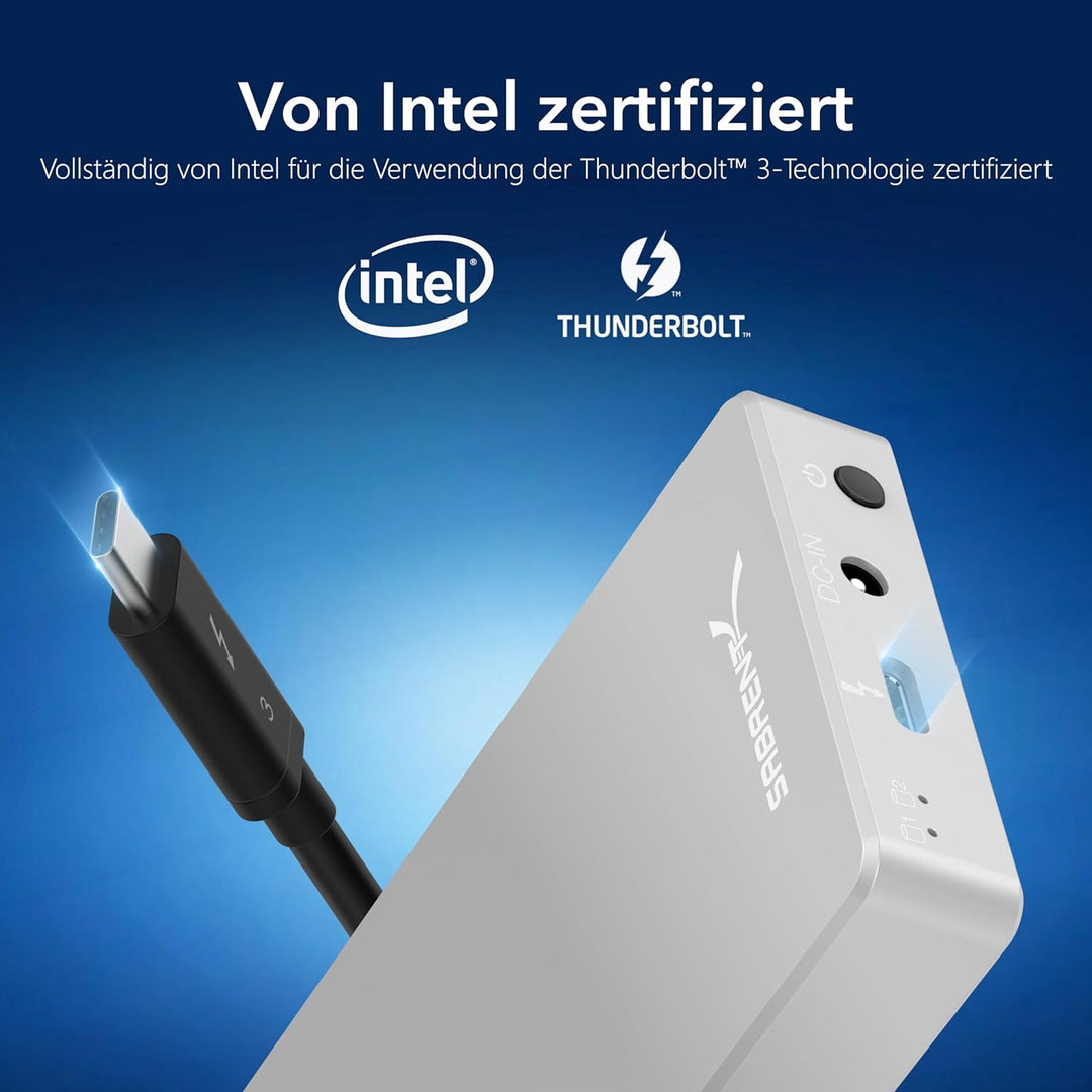 SABRENT SSD M.2 Gehäuse Dual Bay, 1500Mbps Thunderbolt 3 Docking Station USB C fur Aluminium Externe