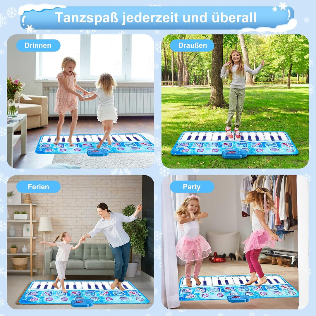 GuKKK Klaviermatte,1.6M Lange Tanzmatte 24 Tasten, Musikmatte Kinder Spielzeug Mädchen 5 Spielmodi,