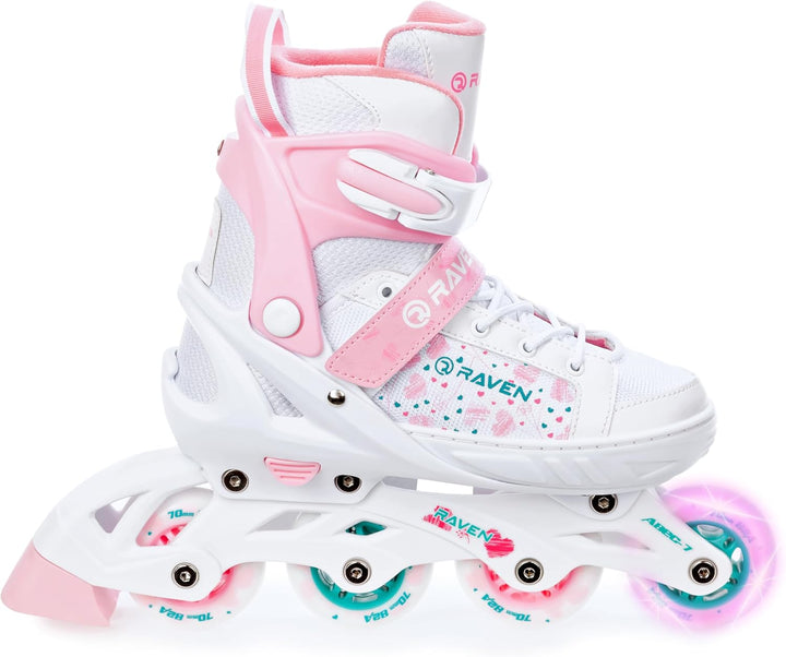 RAVEN Inline Skates Inliner für Kinder Mädchen verstellbar 35-39 (23cm-25,5cm) Rosi, 35-39 (23cm-25,
