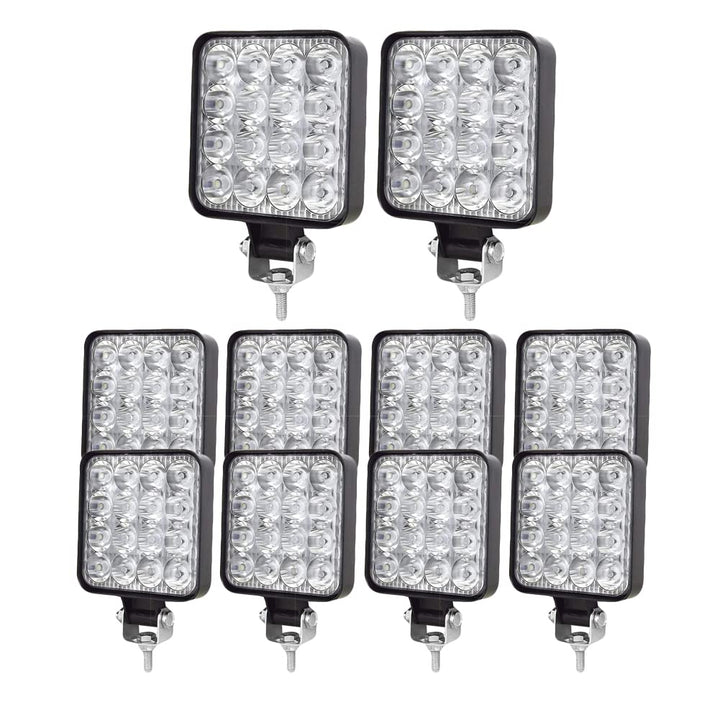 Boncak LED Arbeitsscheinwerfer, 10 X 48W Quadrat 3.3” Zusatzscheinwerfer Scheinwerfer Flutlicht Refl