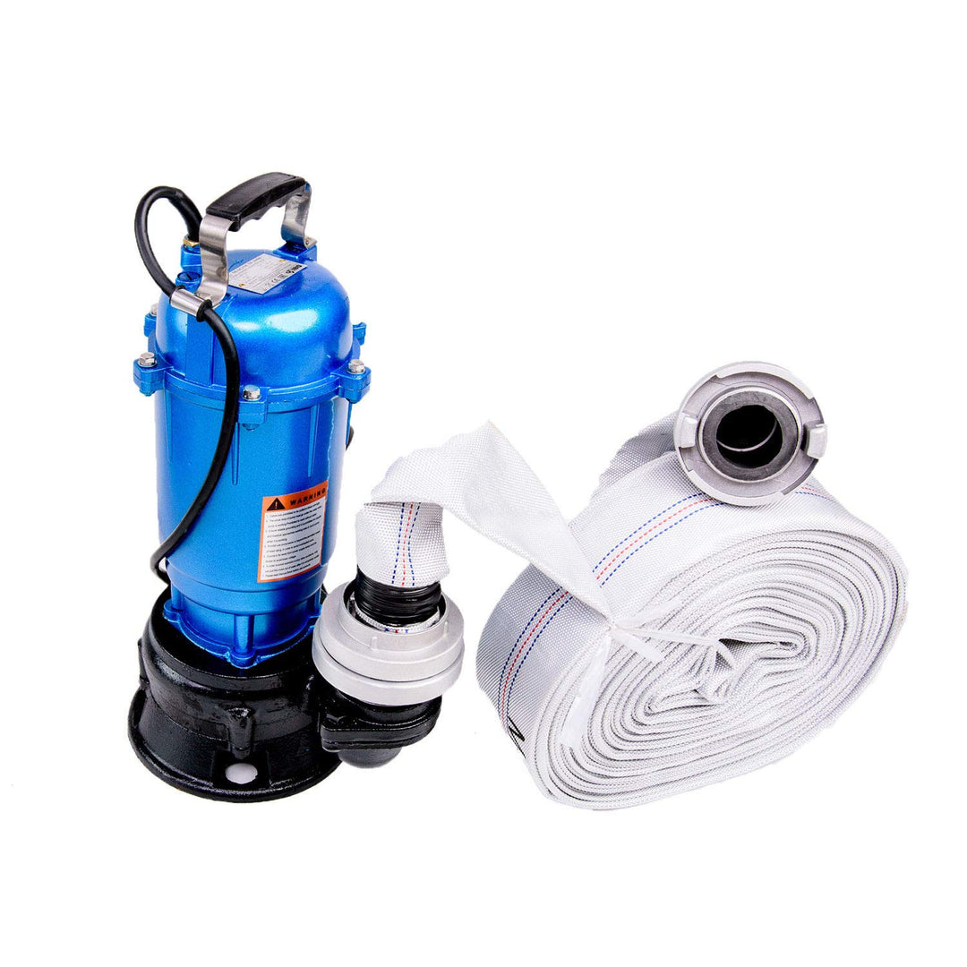 TAUCHPUMPE 550W M MIT SCHWIMMSCHALTER, 2" STORZ C KUPPLUNG und 30m SCHLAUCH Pumpe 0,55 kW - KG - Was