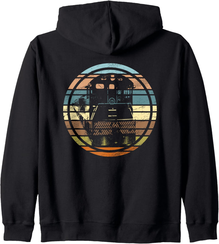Zuglokomotive Eisenbahn Eisenbahnen Retro-Jahrgang Kapuzenjacke