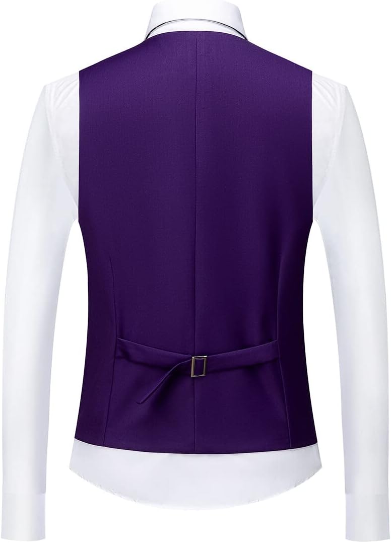 Herren Anzug 3-teilig Slim Fit Einreihig Zwei Knöpfe Hochzeit Smoking Anzug Blazer Weste Hose, S Vio