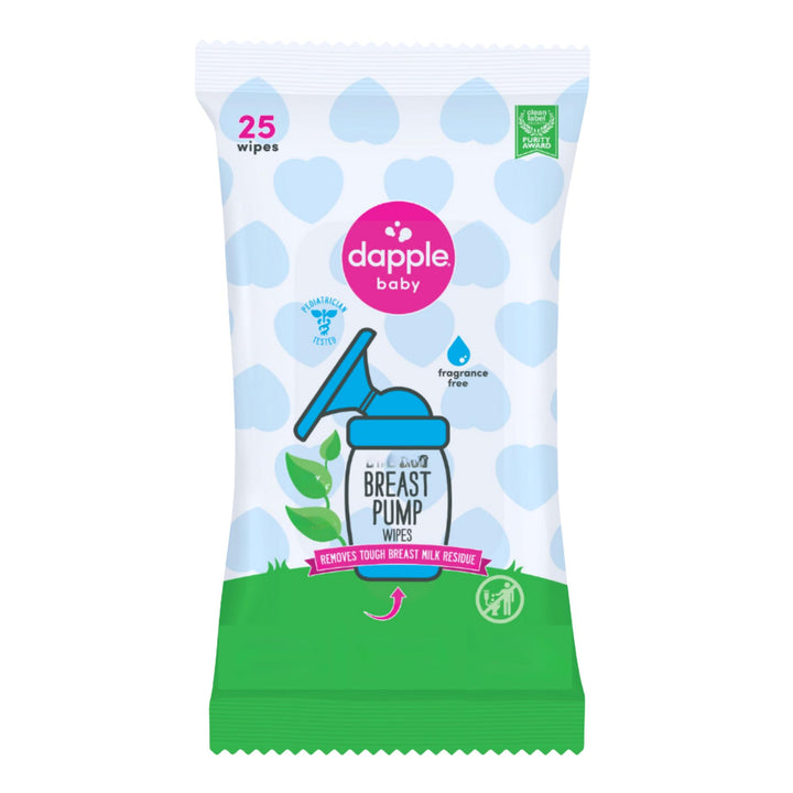 Dapple Baby Milchpumpentücher 25 Stück, parfümfrei, pflanzlich und hypoallergen, entfernt Milchrücks