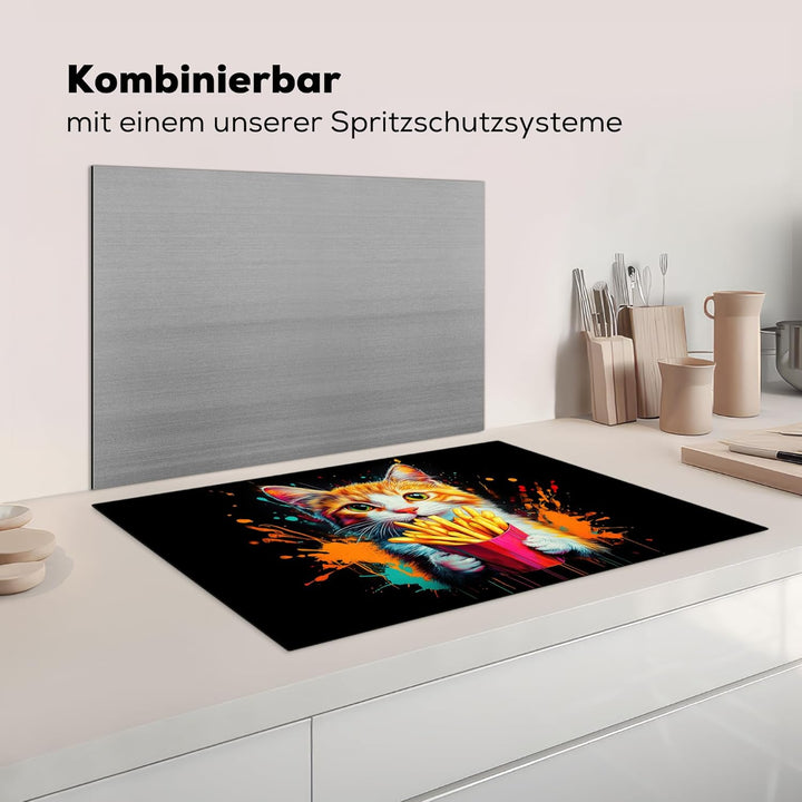 Herdabdeckplatte 80x52 cm Einteilig Ceranfeld Abdeckplatte für Induktionsschutz Ceranfeldabdeckung V