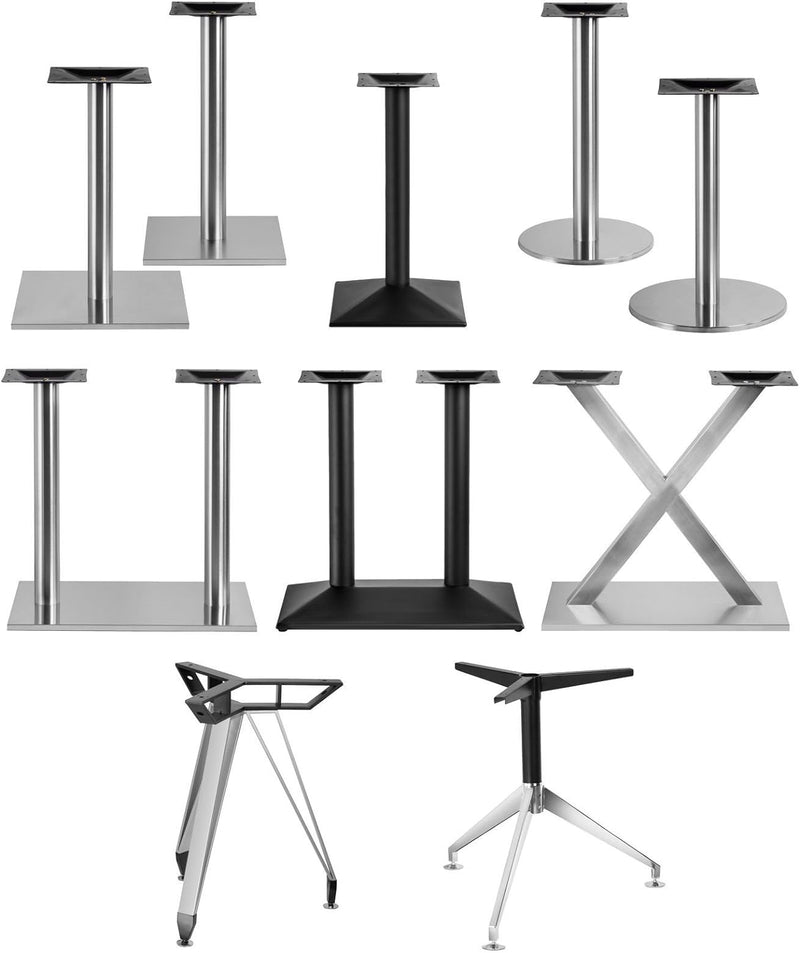 Edelstahl Tischgestell XL Single Quadrat 45x45x71cm Bistrotisch