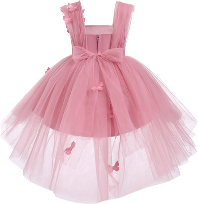FYMNSI Baby Mädchen Prinzessin Kleid Blumenmädchenkleid Taufkleid Kleinkinder Schmetterling Festlich