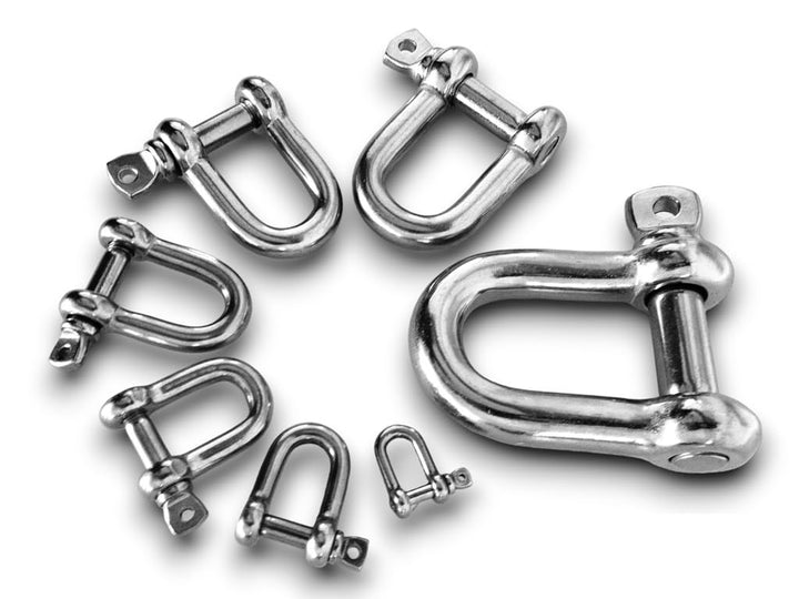 8mm 4 Stück Edelstahl Schäkel D Form für Ketten AISI 316 V4A 8mm 4.0, 8mm 4.0