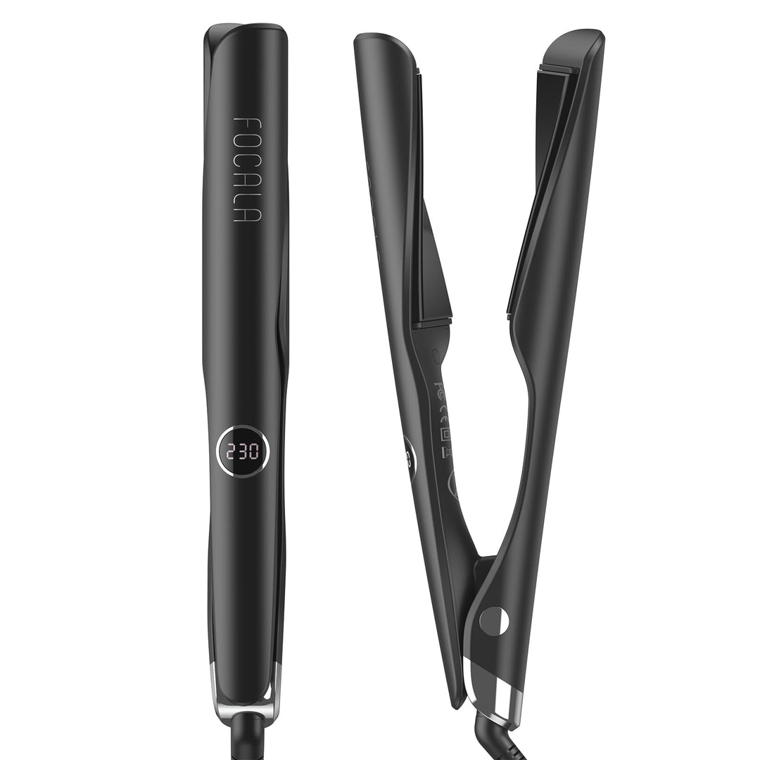 Glätteisen Locken und Glätten 2 in 1: Haarglätter Geschwungene Stylingplatten zum Glätten Locken Wel