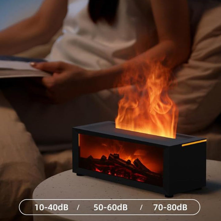 ZYWUOY Kamin-Diffusor, 3D-Flamme, Aromadiffusor, bunter Luftbefeuchter mit Fernbedienung, Dual-Beleu