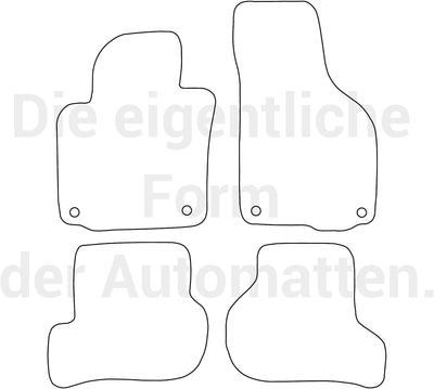 moto-MOLTICO Fussmatten Auto Velours Autoteppiche Schwarz Automatten Set 4-teilig passend für Skoda