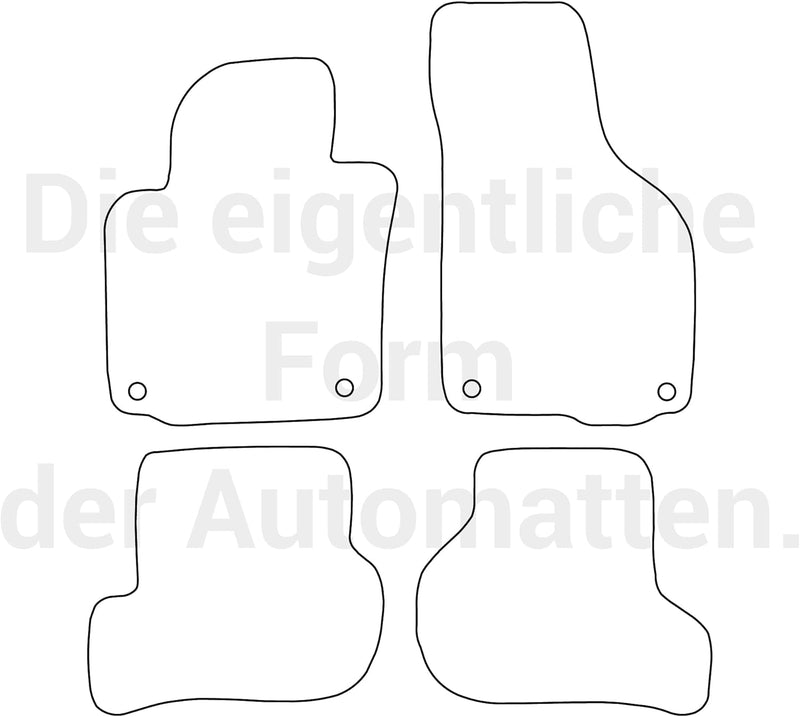 moto-MOLTICO Fussmatten Auto Velours Autoteppiche Schwarz Automatten Set 4-teilig passend für Skoda