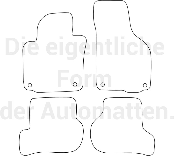 moto-MOLTICO Fussmatten Auto Velours Autoteppiche Schwarz Automatten Set 4-teilig passend für Skoda