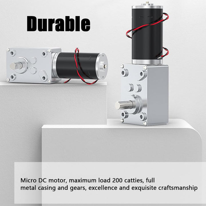 DEWIN Turbomotor mit hohem Drehmoment, umschaltbarer Schneckengetriebemotor, 8-mm-Welle, 12 V, 30 U/
