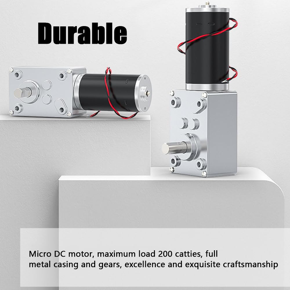 DEWIN Turbomotor mit hohem Drehmoment, umschaltbarer Schneckengetriebemotor, 8-mm-Welle, 12 V, 30 U/