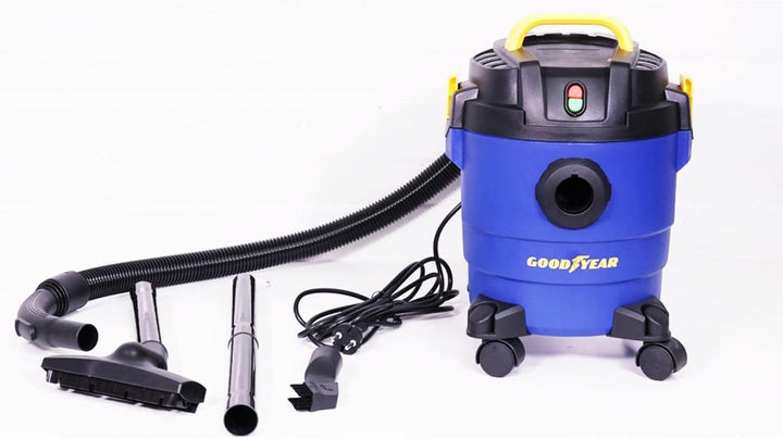 Goodyear Nass-Trockensauger (1000 W, 10 l, inkl. 1x 10 L Schmutzfangsack, Schaumstofffilter, Filterb