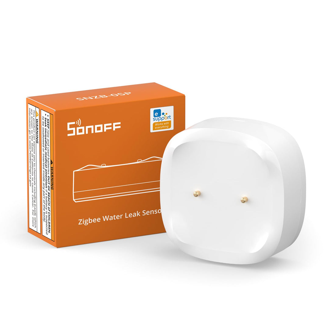SONOFF SNZB-05P Zigbee Wassermelder,Smart Home Wassersensor, Wassermelder für Küchen, Keller und Bad