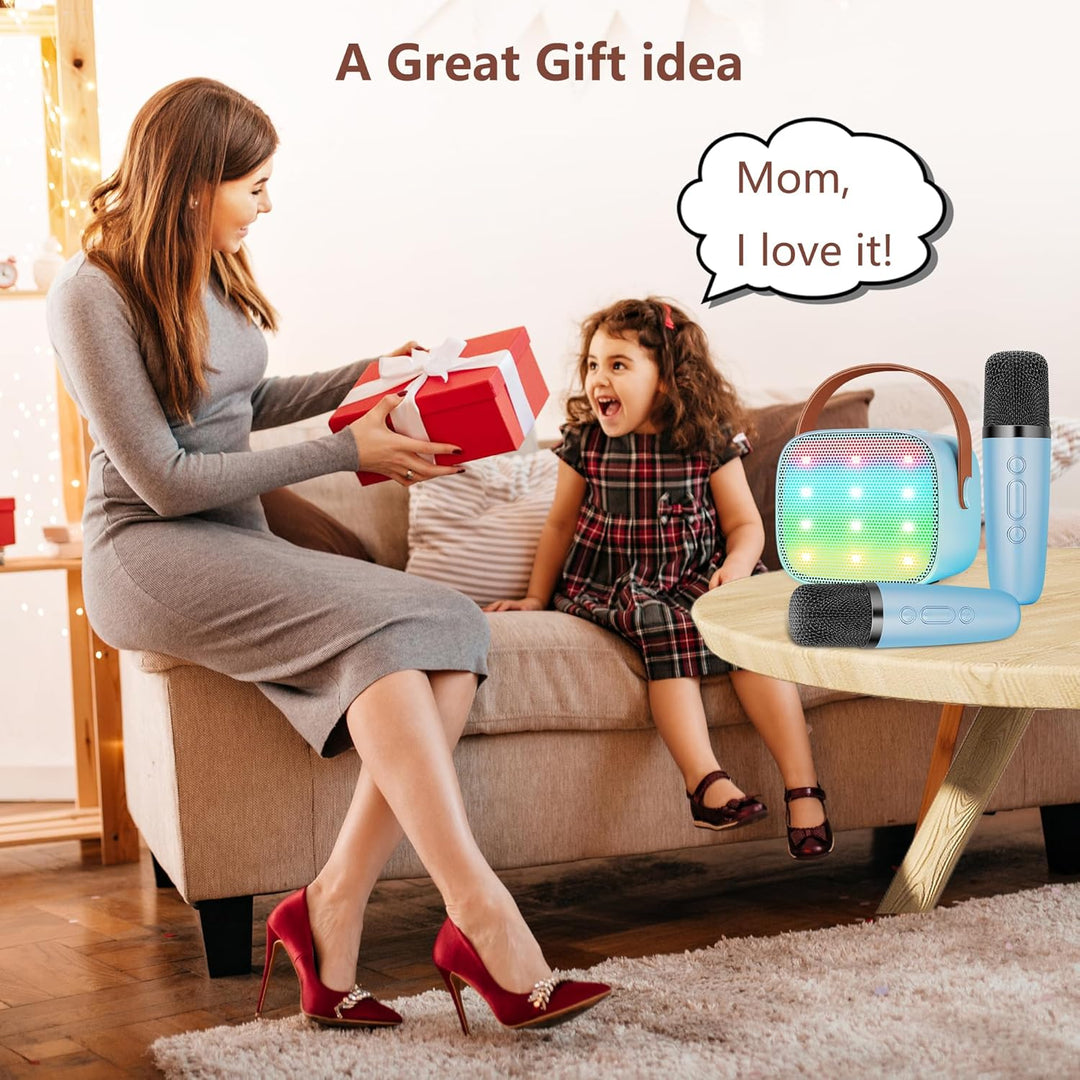 BONAOK Mikrofon Karaoke Spielzeug 2 Mikrofon, Bluetooth Karaokemaschinen für Kinder Erwachsene, Kara