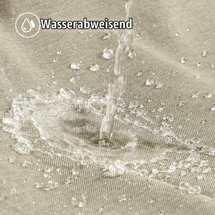 VANZAVANZU Duschvorhang Leinen mit Metall Duschvorhangringe Stoff Textil Badewannenvorhang Anti Schi