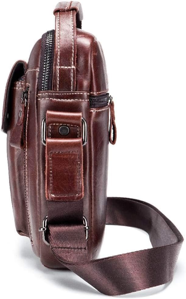 BULLCAPTAIN Herren Sling Bag Tasche Leder, Echtes Leder Schultertasche Hochformat Umhängetasche zum
