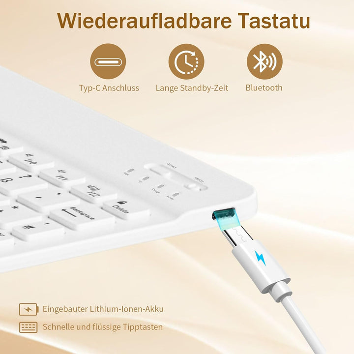 zoyu Tastatur Hülle für iPad Air 6 11 Zoll 2024, iPad Air 5/4 (2022/2020) 10,9 Zoll, QWERTZ-Layout,