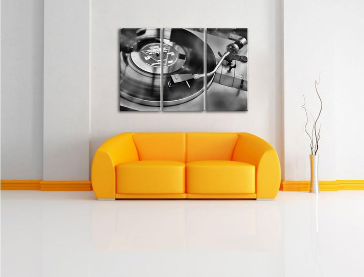 Pixxprint Schallplatte als Leinwandbild | Grösse: 3 Teilig (120x80) | Wandbild| Kunstdruck | fertig