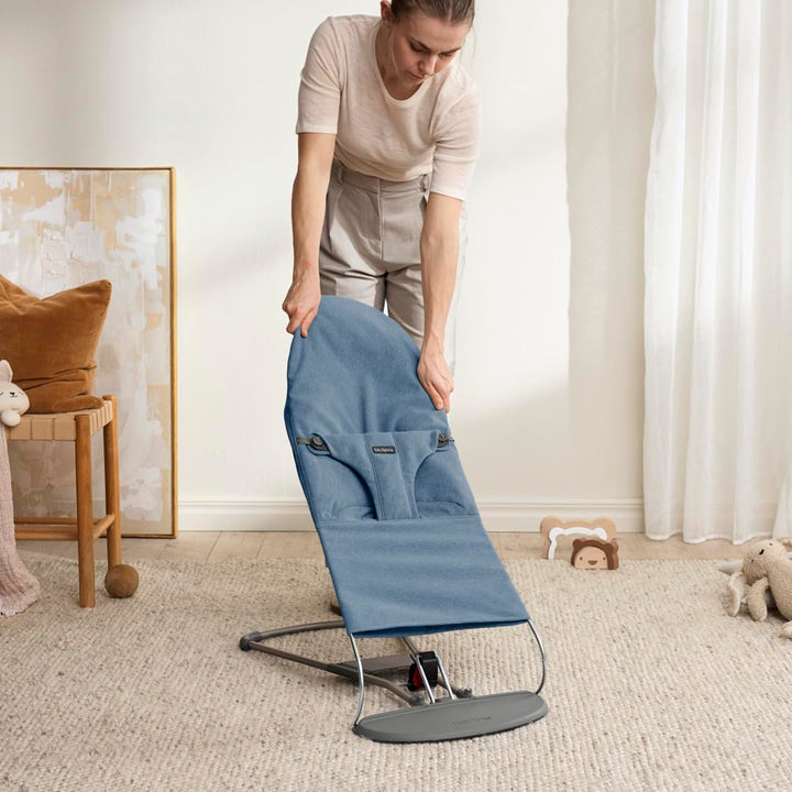 BabyBjörn Babywippe Bliss, Gewebt Melange, Blau