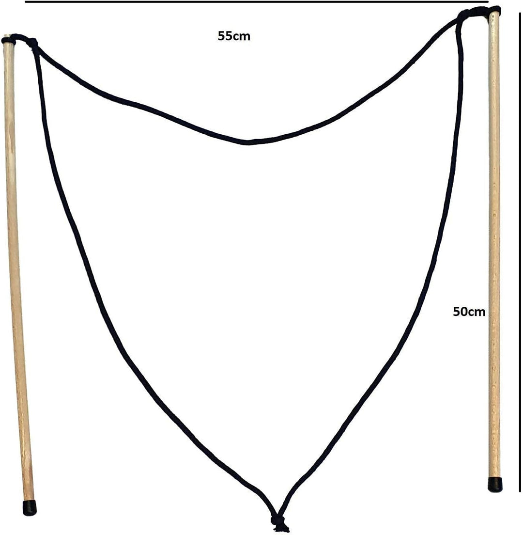 2 Paar Riesenseifenblasen Stäbe (50cm: rot/blau) + Pulver für 5L Holz Seifenblasen Set Kinder