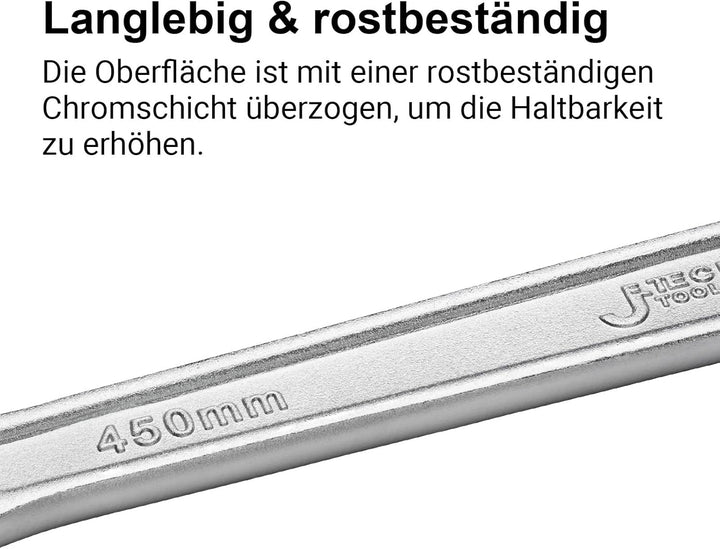 Jetech Verstellbarer Schraubenschlüssel 18" – Profi-Rollgabelschlüssel mit breiter Backenöffnung, 18