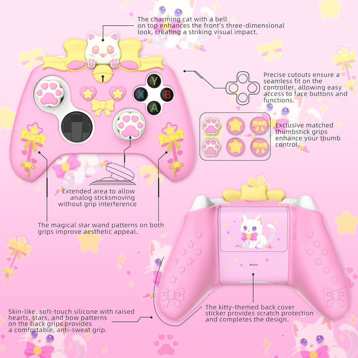 PlayVital Cute Schutzhülle für Xbox Series X/S Controller, rutschfeste Silikon Hülle Case Zubehör fü