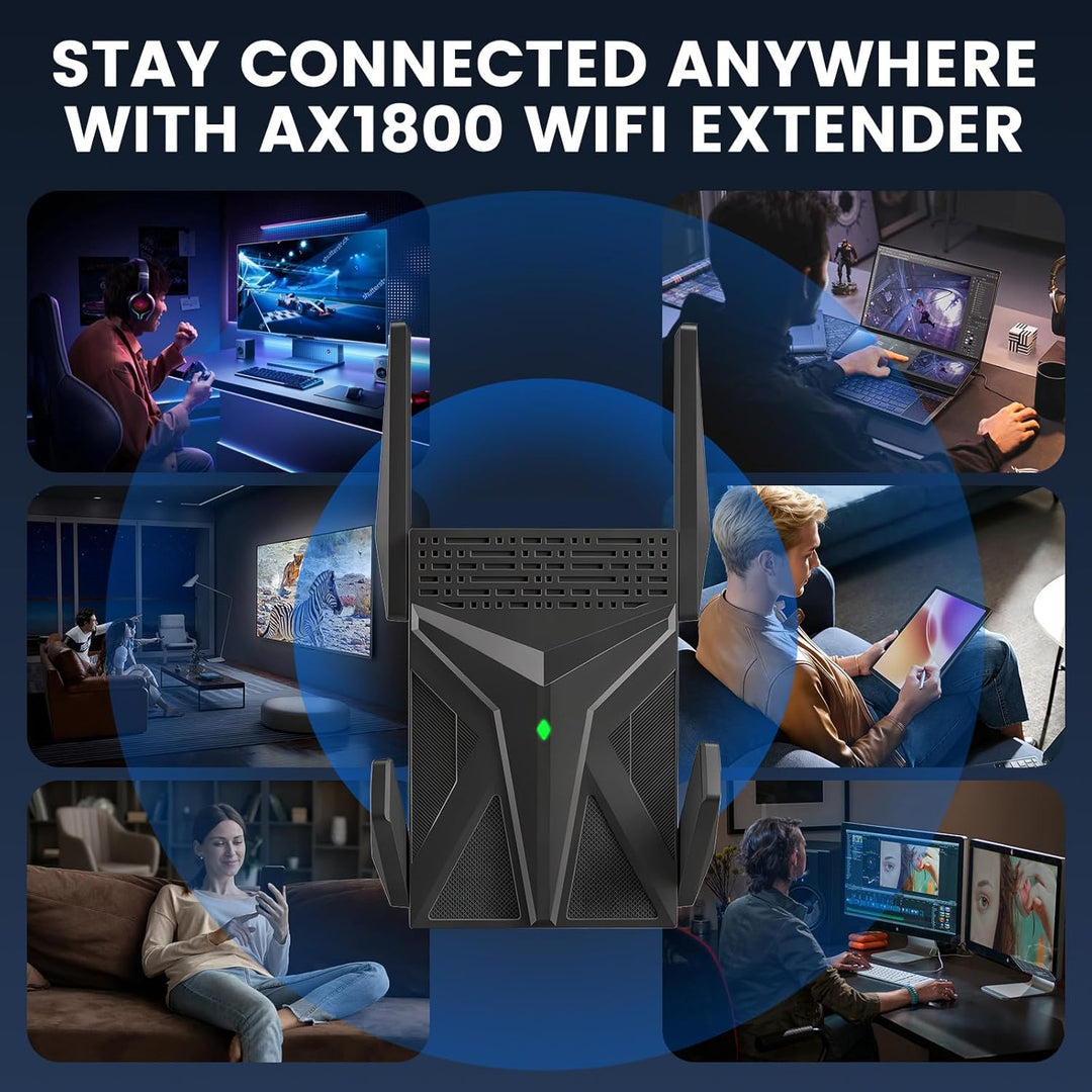 AX1800 WLAN Repeater WiFi 6, WLAN Verstärker Dual Band bis 1800 Mbit/s, Internet Signalverstärker mi