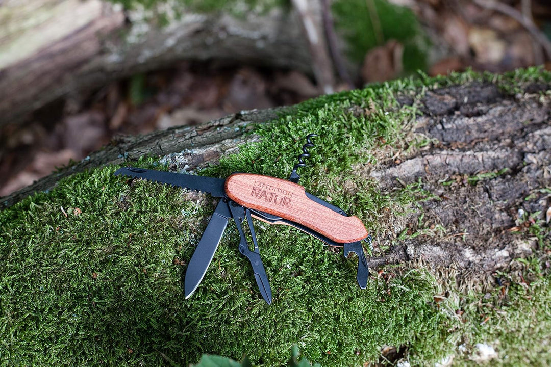 moses. 9820 Unisex Jugend Outdoor-Taschenmesser, Schwarz-Braun, handlich Single, Single