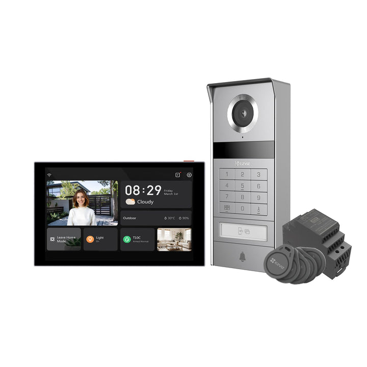 EZVIZ 4K Türsprechanlage mit Türöffner und 8" Touchscreen-Monitor, 2 Draht Bus, Metall-Türklingel mi