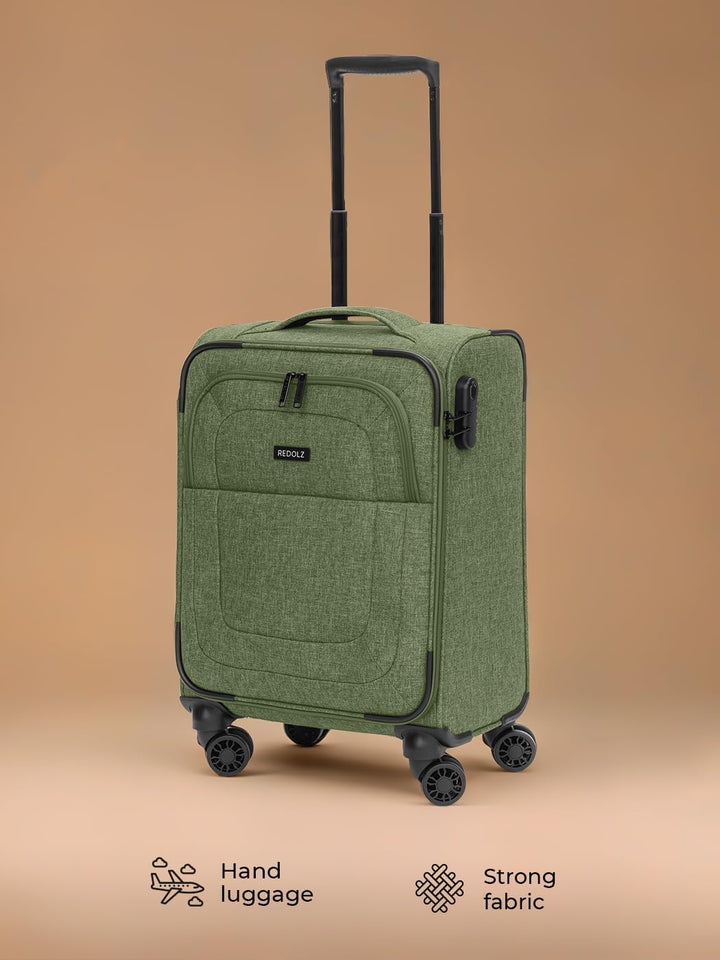 REDOLZ Cabin Weichschalen Kabinen-Koffer | Leichter Trolley mit 4 Doppelrollen für Damen & Herren 37