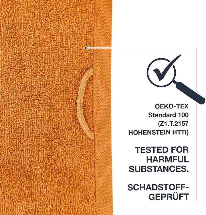 WohnDirect Duschtuch Set 2 teilig - 2 Badetücher (70x140) - Frottee 100% Baumwolle - Orange 2 Badetü