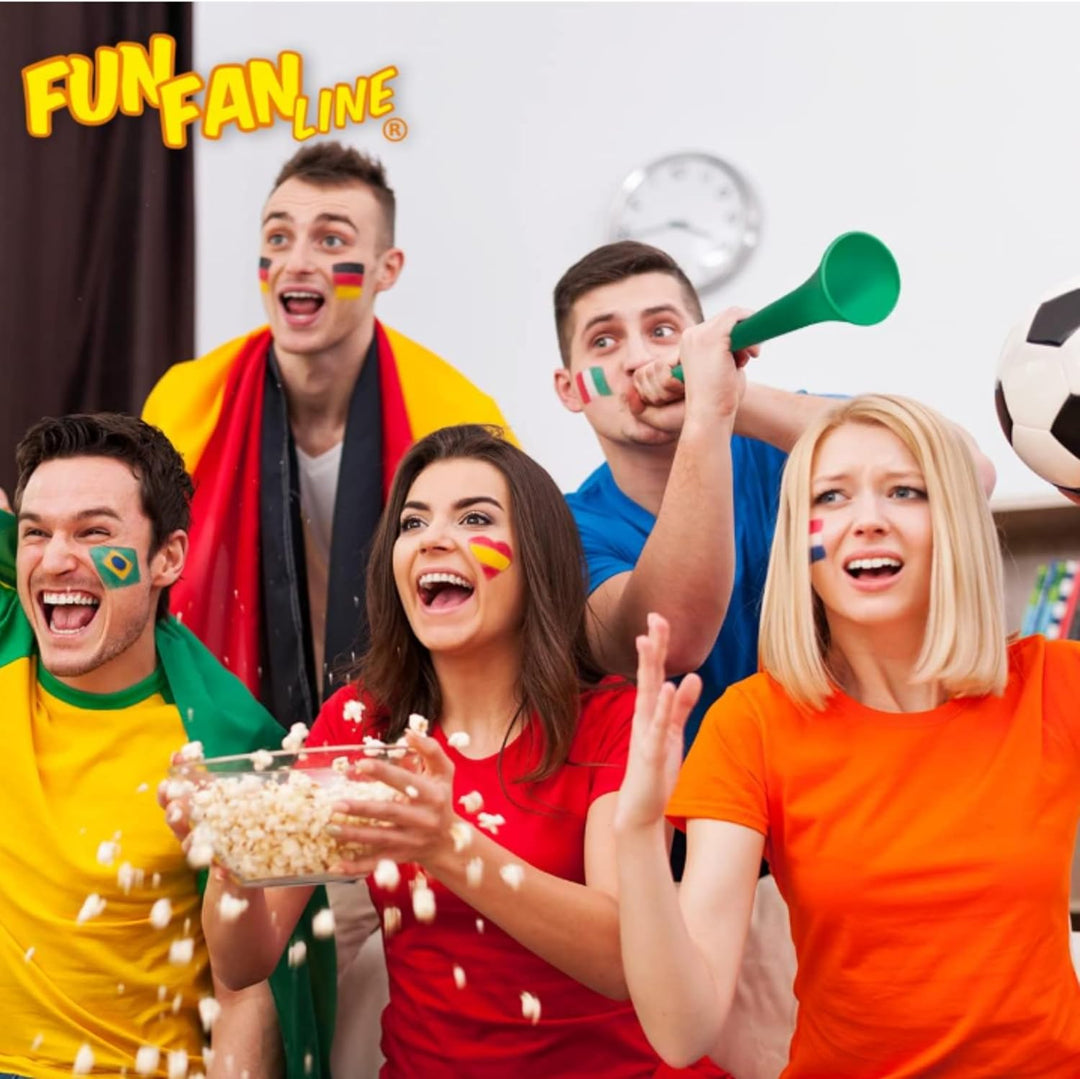 3er-Pack Vuvuzelas aus Widerstandsfähigem Kunststoff | Animationstrompeten für Fussball, Sportverans