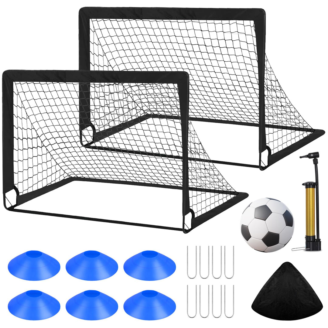 2er Fussballtor Kinder Set,grosses Fussballtor für Kinder und Erwachsene,Fussball-Tore Faltbar mit G