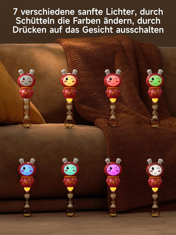 TUMAMA KIDS Rassel Baby Mit 7 Lichter Und Musik，Babyrassel Sensorik Spielzeug, Rattle Musikspielzeug