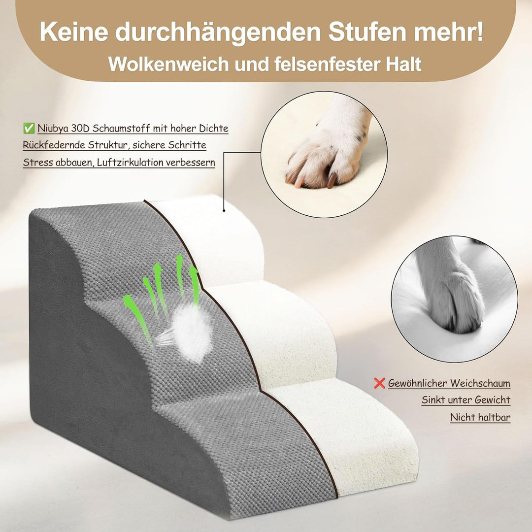 Niubya Hundetreppe für Kleine Hunde, H40 cm, für Katzentreppe Hundetreppe Bett und Sofa, ältere und